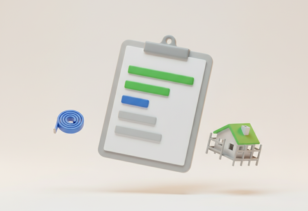 Contratista verificando mediciones de obra con tablet